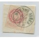 ARGENTINA 1862 GJ 14 ESCUDITO ESTAMPILLA PLANCHA GASTADA EN FRAGMENTO U$ 44